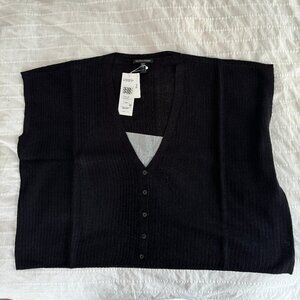 EILEEN FISHER  V-Neck Cap Sleeve Summer Cardigan, Size Small